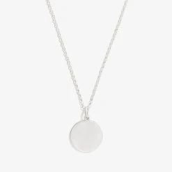 Engravable Circle Charm Necklace, 21''