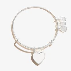 Engravable Heart Charm Bangle