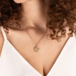 Engravable Heart Charm Necklace, 21'' 17 Engravable Heart Charm Necklace, 21'' -Alex And Ani Bracelets Shop Engravable Heart Charm Necklace Shiny Gold Model EN21ENHRTSG