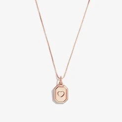 Engravable Slider Tag Necklace, 21'' -Alex And Ani Bracelets Shop Engravable Slider Tag Necklace Shiny Rose Gold Front01 EN21ENSLIDSR