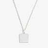 Engravable Square Charm Necklace, 21'' -Alex And Ani Bracelets Shop Engravable Square Charm Necklace Shiny Silver Front02 EN21ENSQSS