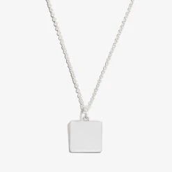Engravable Square Charm Necklace, 21''