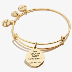 Four Leaf Clover Charm Bangle, 'Sweet Serendipity' 12 Four Leaf Clover Charm Bangle, 'Sweet Serendipity' -Alex And Ani Bracelets Shop Four Leaf Clover Sweet Serendipity Charm Bangle Gold Back A21EBFLCRG