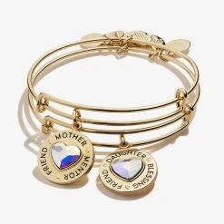 Mother Daughter Charm Bangles, Set Of 2 -Alex And Ani Bracelets Shop Friend Mentor Charm Bangle Set 2 Gold Stack 1 A21MDAYSETSG