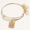 Malibu Barbie 50th Anniversary 'West Coast Wave' Gold Charm Bangle 2 Malibu Barbie 50th Anniversary 'West Coast Wave' Gold Charm Bangle -Alex And Ani Bracelets Shop Malibu Barbie 50Th Anniversary West Coast Wave Charm Bangle Gold Front AS21EBMBWCWSG
