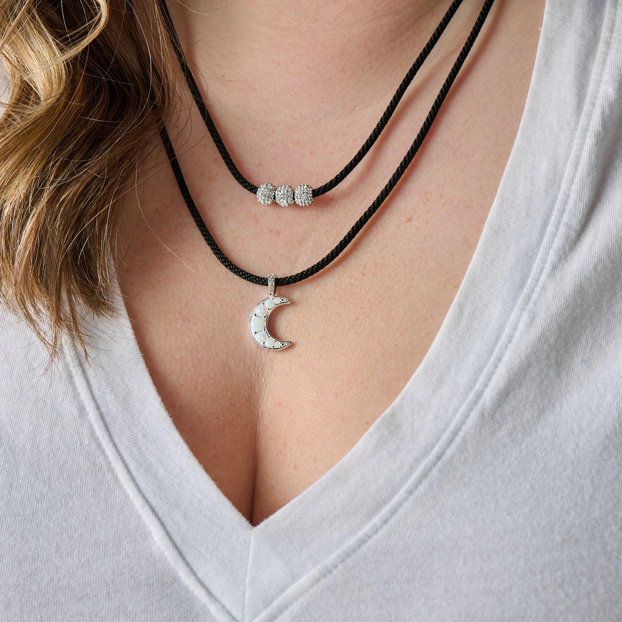 Moon + Crystal Adjustable Choker Necklace 4 Moon + Crystal Adjustable Choker Necklace - Image 2