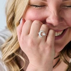 Moon + Sun Opal Ring 9 Moon + Sun Opal Ring -Alex And Ani Bracelets Shop Moon and Crystal Ring model AA760823SS