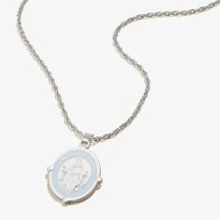 Mother Mary Embossed Charm Necklace
