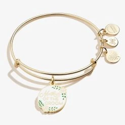 'Mother Of The Groom' Charm Bangle 8 'Mother Of The Groom' Charm Bangle -Alex And Ani Bracelets Shop Mother the Groom Charm Bangle Gold Front A21EBMOGSG