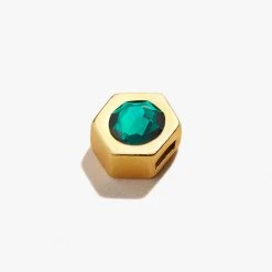 Emerald Birthstone Slider Charm, May -Alex And Ani Bracelets Shop PC20CH46G FRONT V4