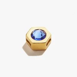 Sapphire Birthstone Slider Charm, September 8 Sapphire Birthstone Slider Charm, September -Alex And Ani Bracelets Shop PC20CH50G FRONT V4