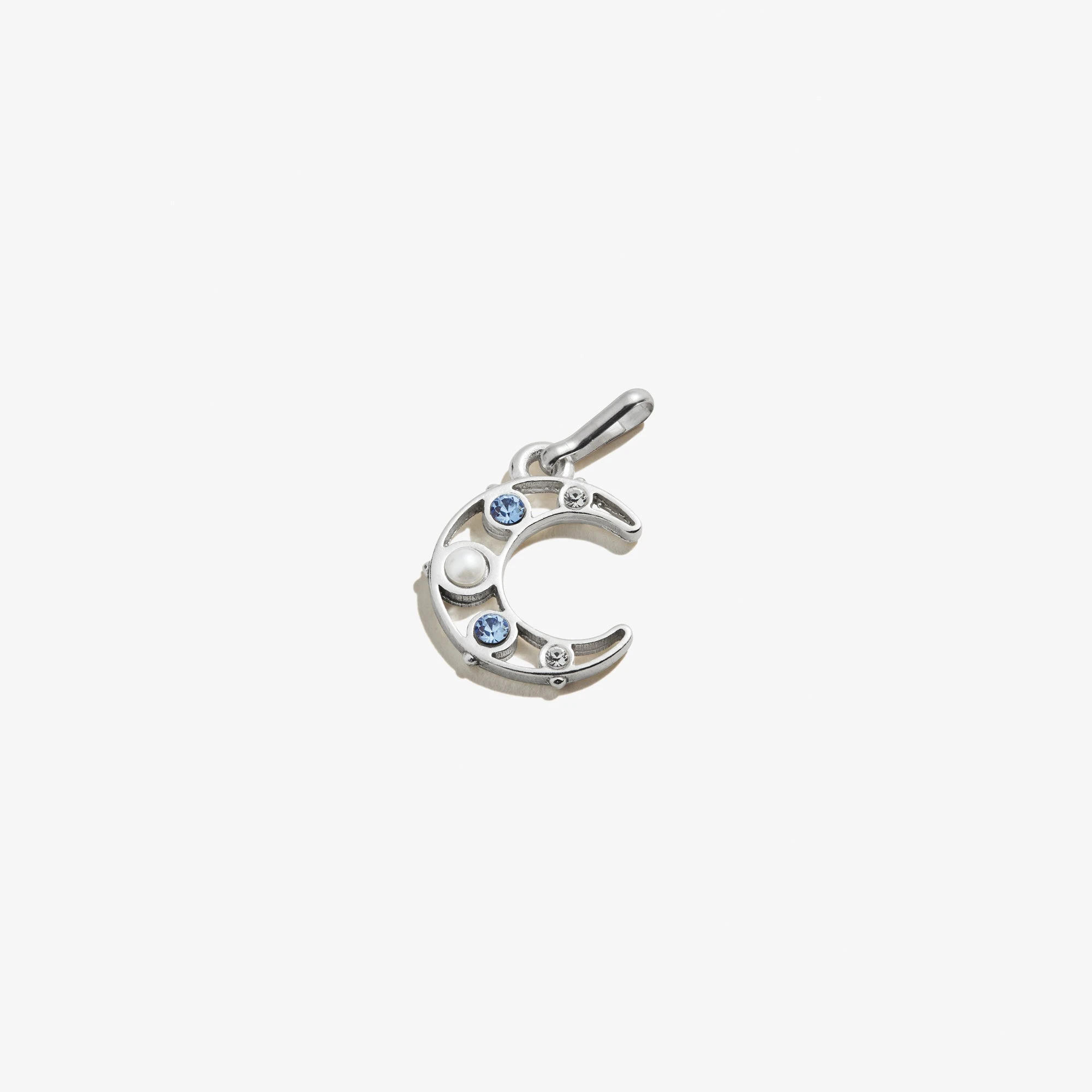 Crescent Moon With Pearls Charm 3 Crescent Moon With Pearls Charm