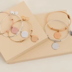 Engravable Circle Charm Bangle -Alex And Ani Bracelets Shop ROUNDSHAPELAYDOWN BANGLE