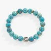 Reconstituted Turquoise Beaded Stretch Bracelet -Alex And Ani Bracelets Shop Recon Turquoise Stretch Beaded XL AA777023TT