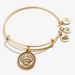 Seashell Charm Bangle 11 Seashell Charm Bangle -Alex And Ani Bracelets Shop Seashell Charm Bangle II Gold Front A21EBSSRG