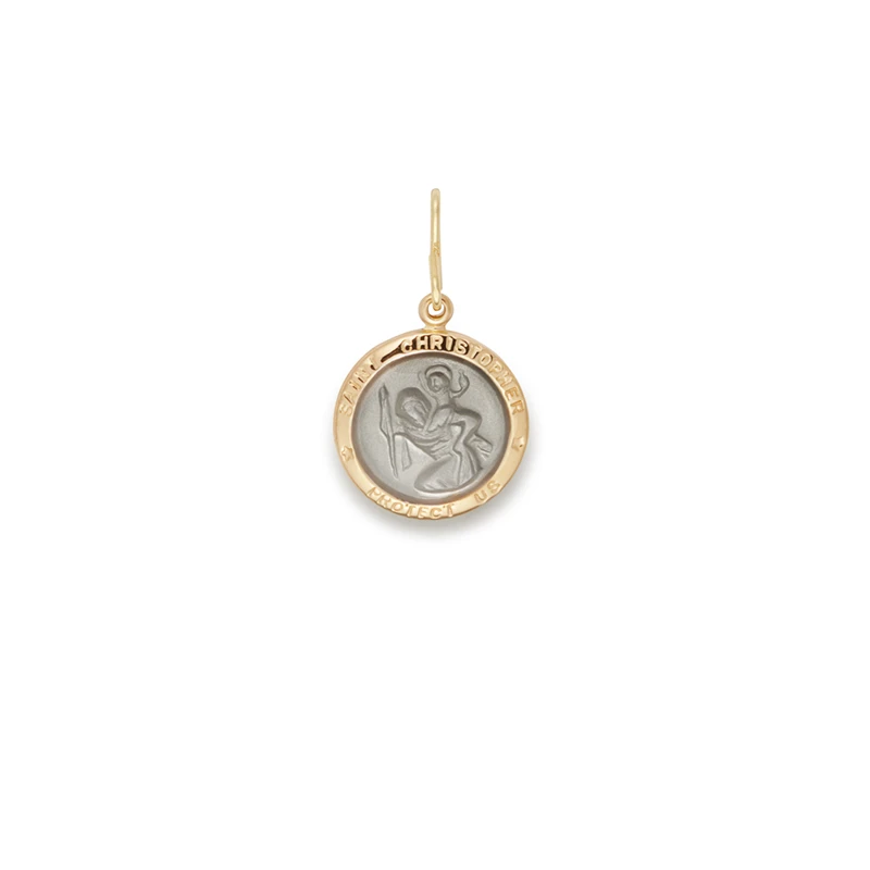 Saint Christopher Etching Charm, Small 3 Saint Christopher Etching Charm, Small