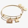 Willy Wonka Bar + Hat Duo Charm Bangle -Alex And Ani Bracelets Shop Willy Wonka Bar Hat Duo Charm Bangle Gold Front AS21EBWW02SG