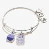 Willy Wonka 'Violet' Duo Charm Bangle -Alex And Ani Bracelets Shop Willy Wonka Violet Duo Charm Bangle Silver Front AS21EBWW01RS FRONT V2