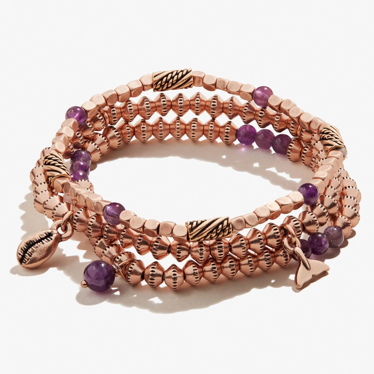 Whale Tail + Ocean Multi-Charm Stretch Bracelets, Set Of 3 3 Whale Tail + Ocean Multi-Charm Stretch Bracelets, Set Of 3