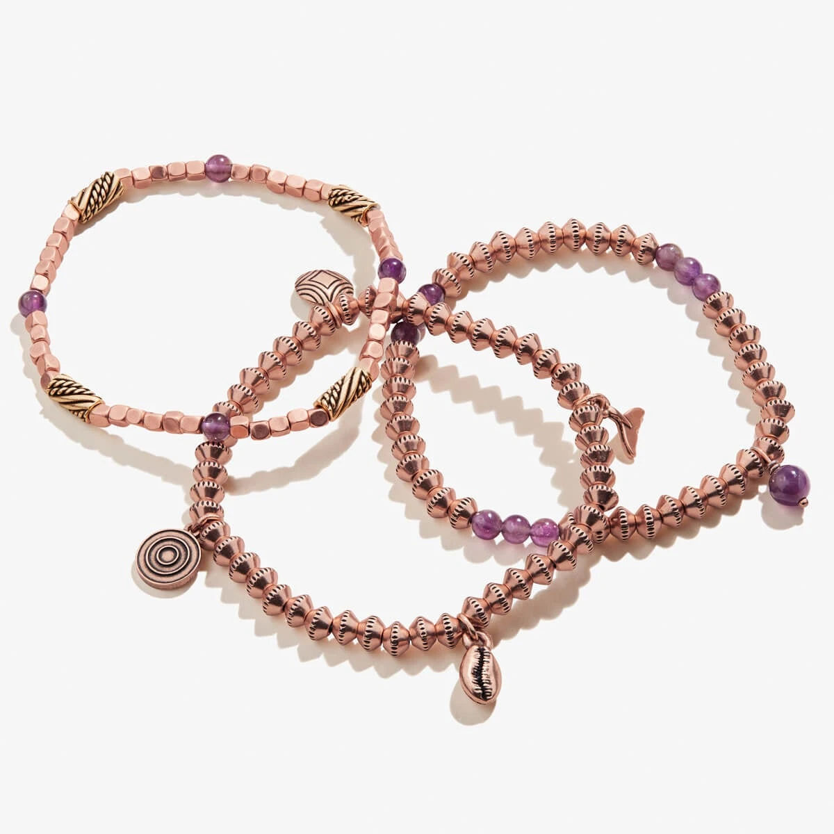 Whale Tail + Ocean Multi-Charm Stretch Bracelets, Set Of 3 4 Whale Tail + Ocean Multi-Charm Stretch Bracelets, Set Of 3 - Image 2