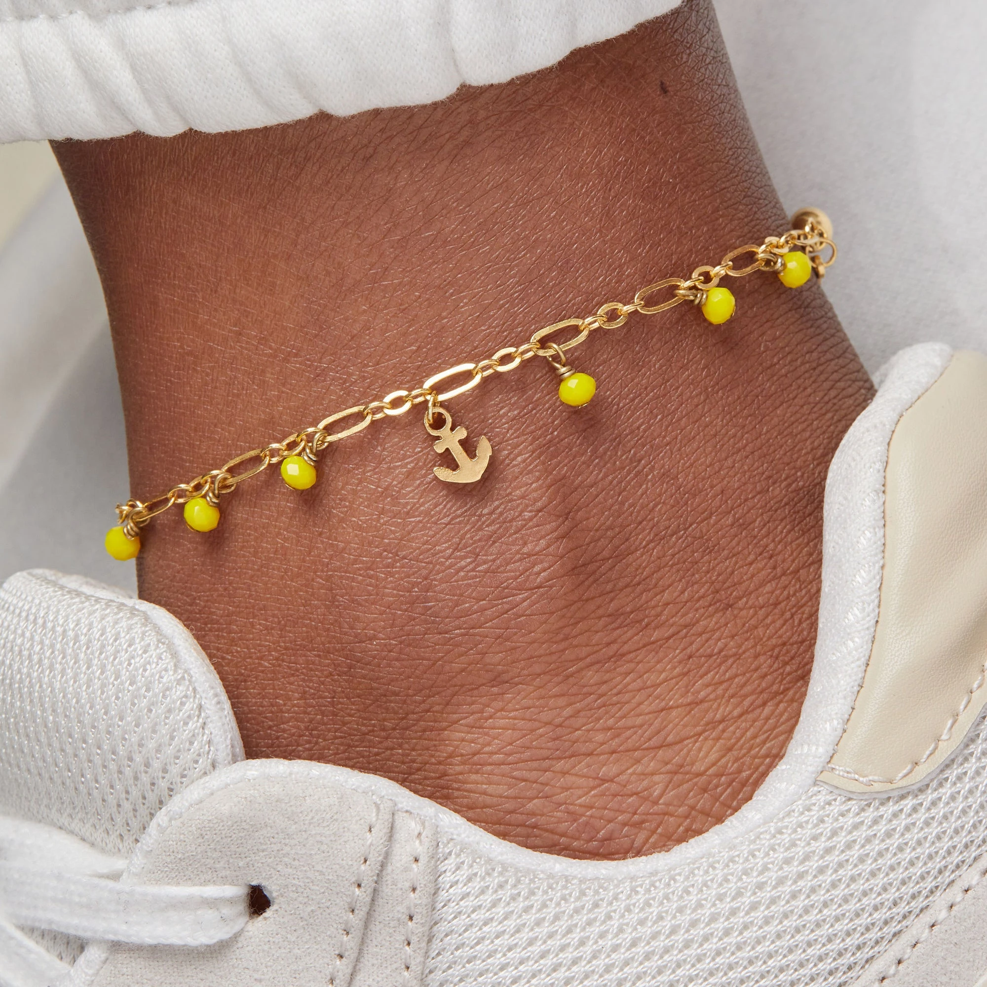Anchor Beaded Pull Chain Anklet 4 Anchor Beaded Pull Chain Anklet - Image 2