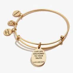 Anchor Charm Bangle -Alex And Ani Bracelets Shop anchor charm bangle iv gold back A21EBANCHRG