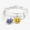 Angel And Devil Emoji Charm Bangles, Set Of 2