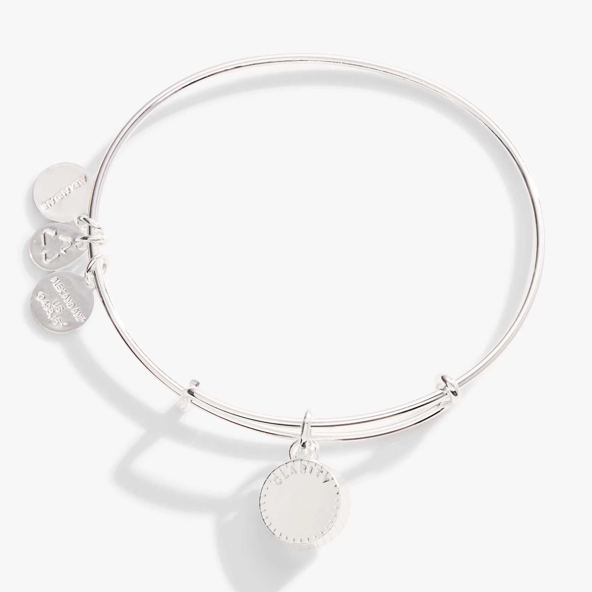 April Birthstone Charm Bangle, Clear Crystal 5 April Birthstone Charm Bangle, Clear Crystal - Image 3