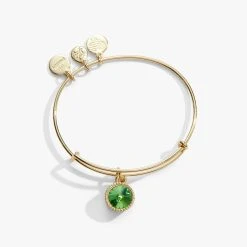 August Birthstone Charm Bangle, Peridot 11 August Birthstone Charm Bangle, Peridot -Alex And Ani Bracelets Shop august birthstone charm bangle bracelet peridot front A21EBBIR8SG