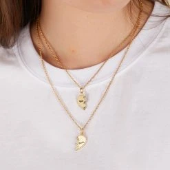 Best Friends Charm Necklace, Set Of 2 -Alex And Ani Bracelets Shop best friends charm necklace set 2 iii gold A21ENBFSG