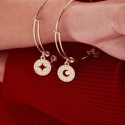 Best Friends Moon + Star Charm Bangle, Set Of 2 -Alex And Ani Bracelets Shop best friends moon star charm bangle bracelet set of 2 model A21EBBFMSSG
