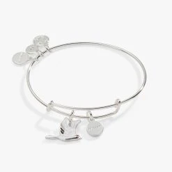 'Blessed' Crane Duo Charm Bangle Bracelet