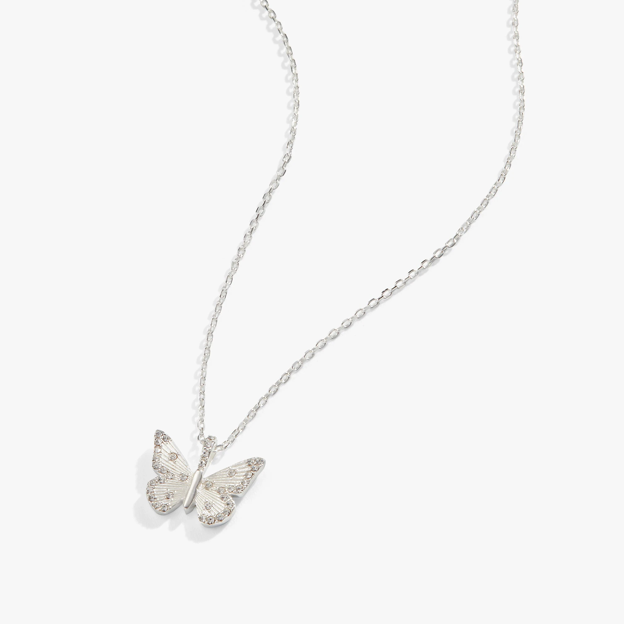 Butterfly + Crystal Necklace, Adjustable 3 Butterfly + Crystal Necklace, Adjustable