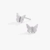 Butterfly + Crystal Stud Earrings 1 Butterfly + Crystal Stud Earrings -Alex And Ani Bracelets Shop butterfly and crystal stud earrings AA744023S