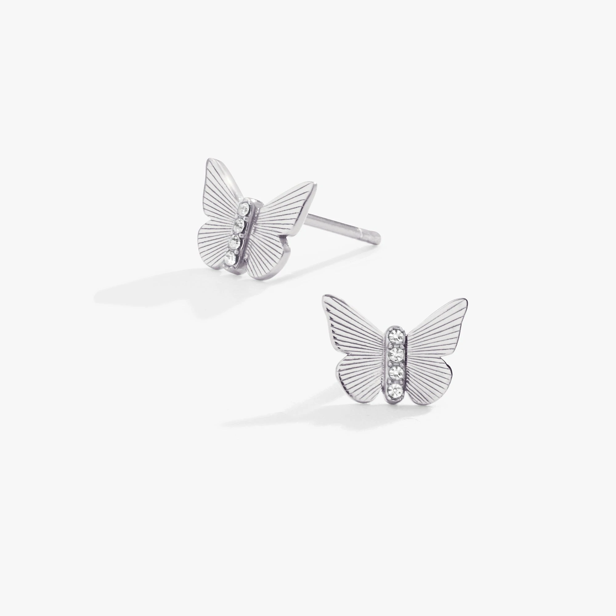 Butterfly + Crystal Stud Earrings 3 Butterfly + Crystal Stud Earrings