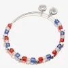 Celebrate USA Beaded Bangle 1 Celebrate USA Beaded Bangle -Alex And Ani Bracelets Shop celebrate usa beaded bangle silver front A21EBSTARRS