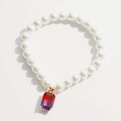 Celebration Crystal And Pearl Stretch Bracelet