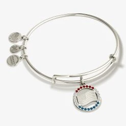Celebration Flag Patriotic Charm Bangle Bracelet