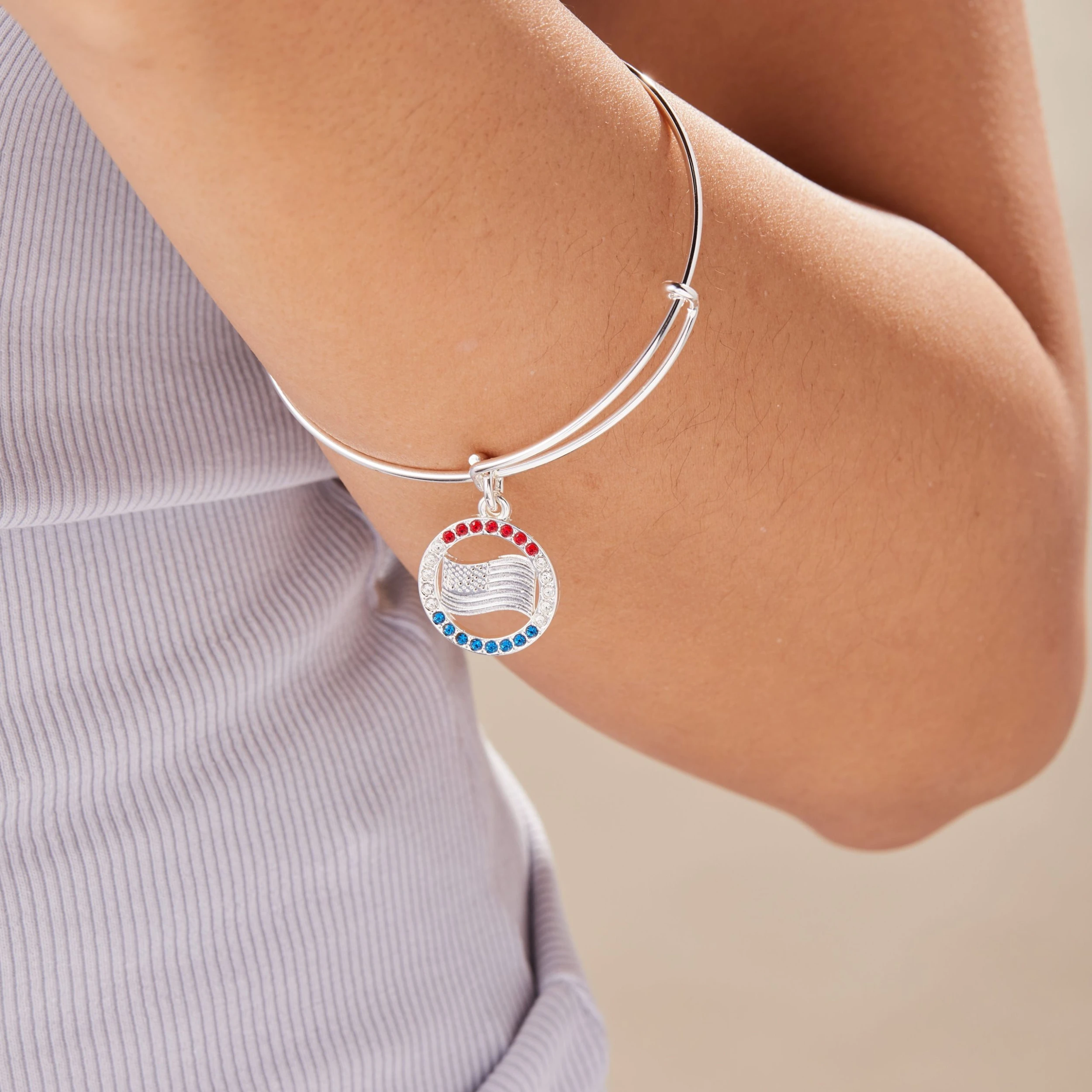 Celebration Flag Patriotic Charm Bangle Bracelet 4 Celebration Flag Patriotic Charm Bangle Bracelet - Image 2