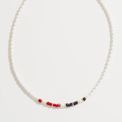Celebration Red, White And Blue Pearl Necklace
