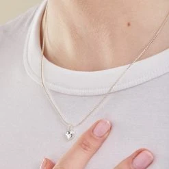 Clear Crystal Heart Necklace, April Birthstone 9 Clear Crystal Heart Necklace, April Birthstone -Alex And Ani Bracelets Shop clear crystal heart necklace april birthstone model A22ENHRT4SS