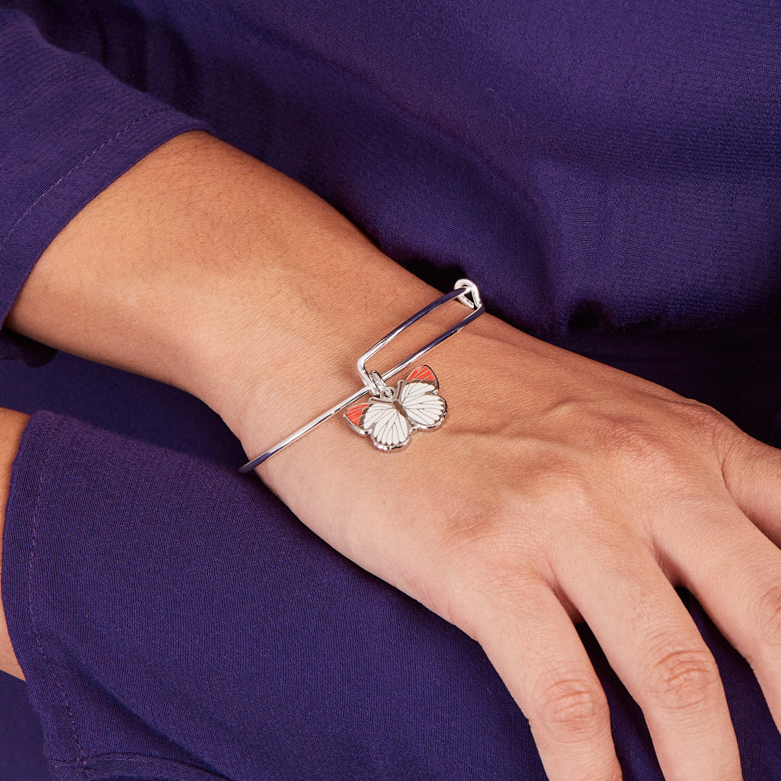 Colotis Danae Butterfly Charm Bangle 5 Colotis Danae Butterfly Charm Bangle - Image 3