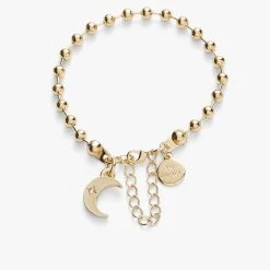Crescent Moon Ball Chain Bracelet 10 Crescent Moon Ball Chain Bracelet -Alex And Ani Bracelets Shop crescent moon ball chain bracelet adjustable front A21EBCMBCSG