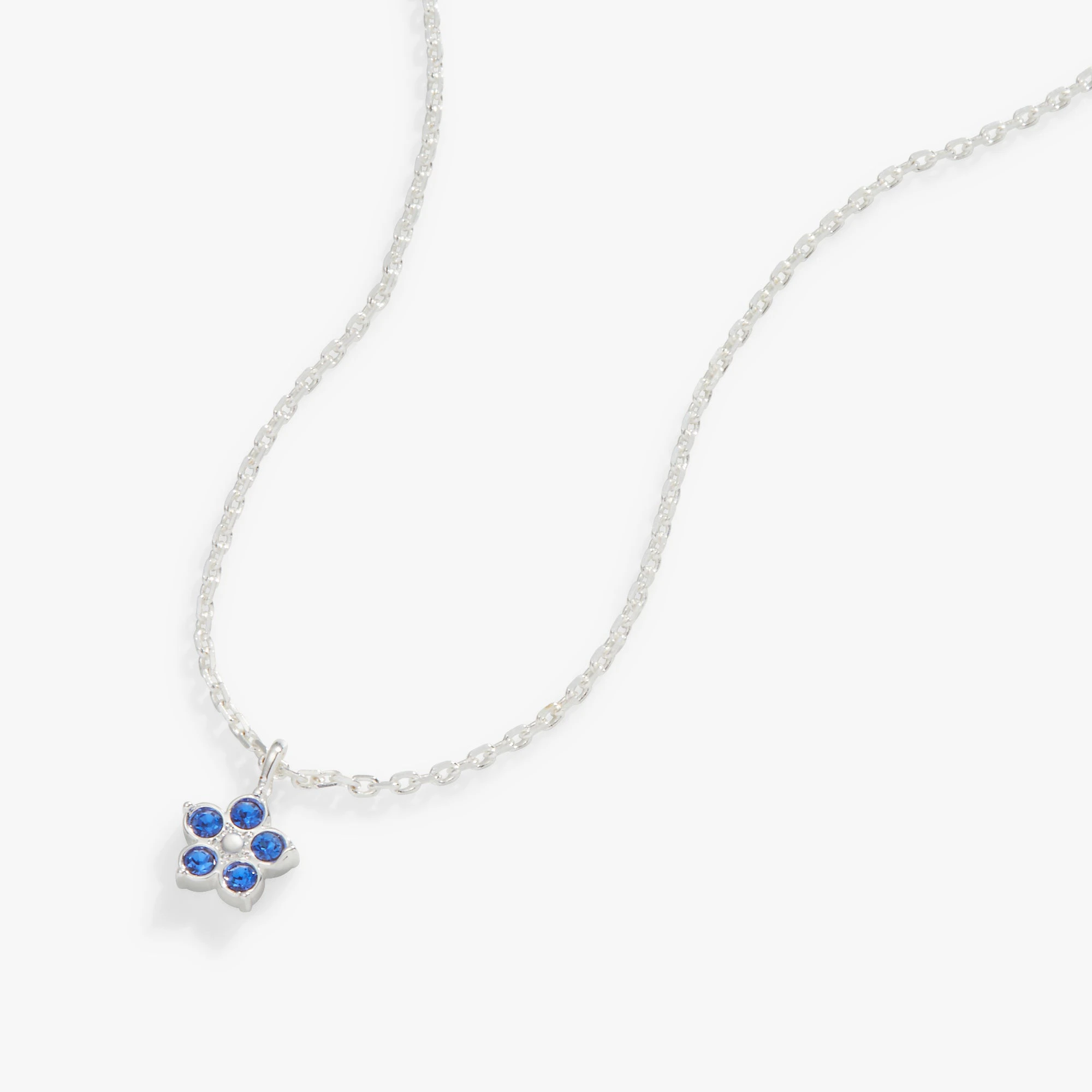 Crystal Forget-Me-Not Flower Necklace, Adjustable 3 Crystal Forget-Me-Not Flower Necklace, Adjustable