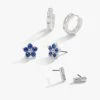 Crystal Forget-Me-Not Flower Stud + Hoop Earrings, Set Of 3 -Alex And Ani Bracelets Shop crystal flower stud and hoop earring set AA743123SS