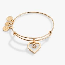 Crystal In Heart Charm Bangle Bracelet -Alex And Ani Bracelets Shop crystal in heart charm bangle bracelet AA723423SG