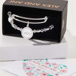 Crystal Infusion 'Mom' Charm Bangle, Set Of 2 -Alex And Ani Bracelets Shop crystal infusion mom charm bangle gift set box