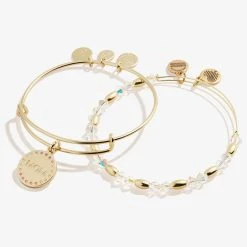 Crystal Infusion 'Mom' Charm Bangle, Set Of 2 -Alex And Ani Bracelets Shop crystal infusion mom charm bangle set of 2 alt AA617622SETSG