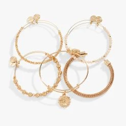 Daisy Charm Bangle Bracelet, Set Of 5 -Alex And Ani Bracelets Shop daisy charm bangle bracelet set of 5 alt AA747923SG