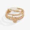 Daisy Charm Bangle Bracelet, Set Of 5 -Alex And Ani Bracelets Shop daisy charm bangle bracelet set of 5 front AA747923SG